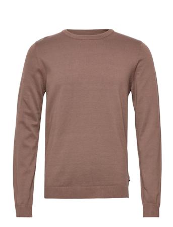 Jjebasic Knit Crew Neck Noos Strikkegenser M. Rund Krage Beige Jack & J S