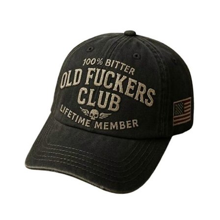 Old F**kers Club - Baseball-lippis, vintage-tyylinen baseball-hattu, säädettävä hauska hattu
