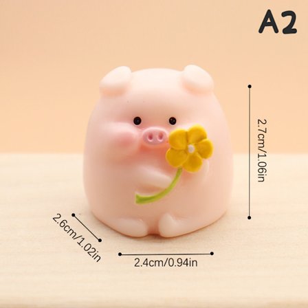 Mini e Pig Figurine Djurmodell Moss Micro Landscape Home Deco