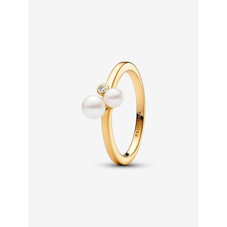 Pandora - Duo Ring med behandlede ferskvandsdyrkede perler - 14k guldbelægning