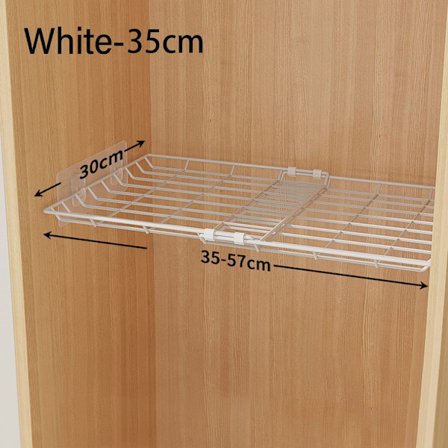 Køkken Opbevaringsstativ Plast Skab Opbevaring HVID 35-57CM