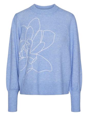 Yasjuva Ls Knit Pullover S. Blue YAS