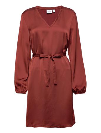 Viellette V-Neck L/S Dress/Su Kort Kjole Burgundy Vila
