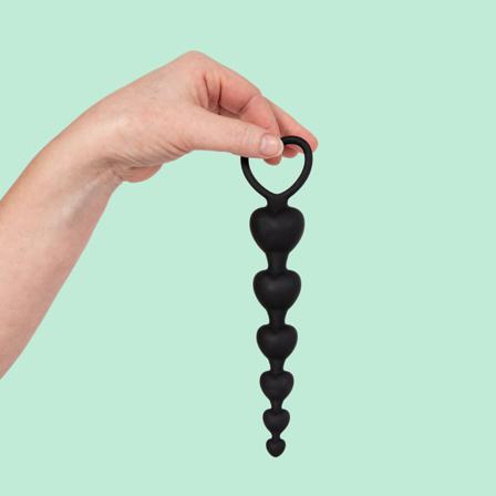 Black Silicone Anal Beads - Vuxen.se - Analsex för nybörjare
