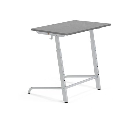Schülertisch AXIOM, silber, Linoleum dunkelgrau