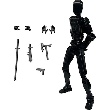 T13 Actionfigur, Titan 13 Actionfigur med 4 typer våpen og 3 typer hender, T13 3D-printet multi-leddet actionfigur