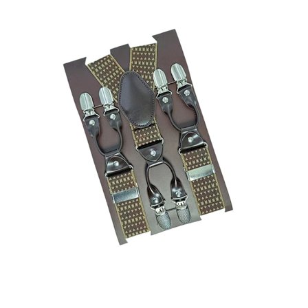 Hängslen för män med 6 clips och förtjockat elastiskt band