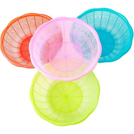 5 stk Plast Ris Kurv Multifunksjonell Frukt Grønnsaker Sil Vaskekurver (Tilfeldig Farge)