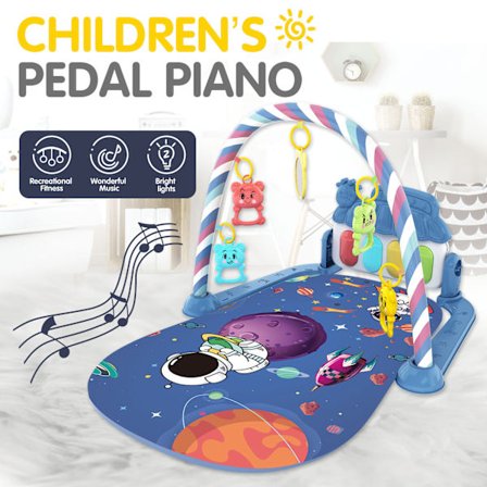 Lekmatta Mörkblå Baby Musik Pedal Piano Fitness Rack (01)