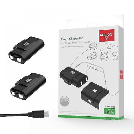 Xbox Series X -ohjaimen lataus- ja pelikokonaisuus 1100 mAh:n ladattavalla akulla - 2 kpl [DB]