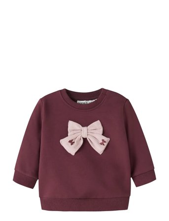name it Nbfrowane Ls Sweat Bru - Burgundy - 68