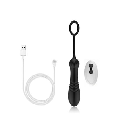 Multi-Frekvens Trådlös Fjärrkontroll Teleskopisk Massage Vibrator (Svart)