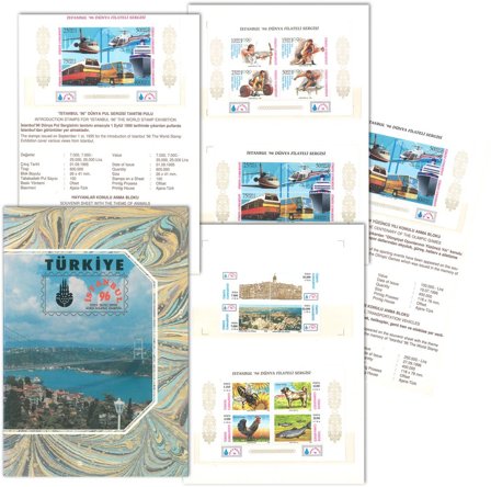 Tyrkiet - Udstillingsmappe - Mappe med specialminiark bl.a. 2 utakkede