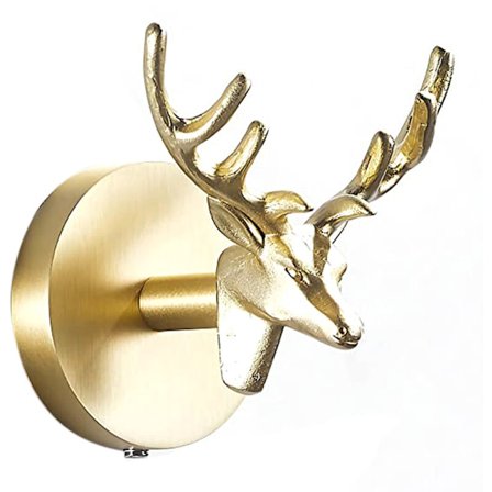 Messinkinen naulakko Kultainen koukku vaatteiden, pyyhkeen, avaimen ripustamiseen, olohuoneen kylpyhuoneen koristekoukku (Hirvi)