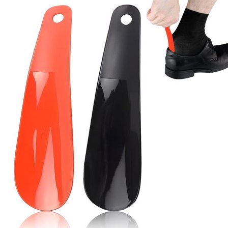 2 st skohorn i plast, 16 cm litet skohorn, slät yta med upphängningshål, lätt att glida in fötterna, lämpligt för alla skor, klackar, stövlar &