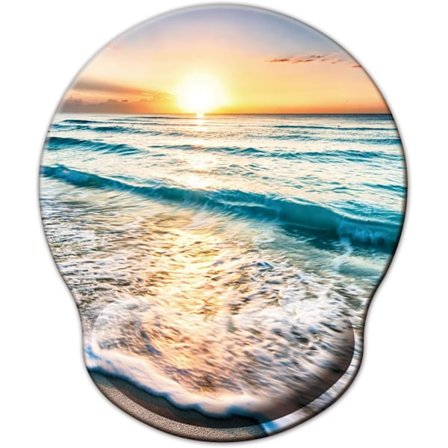 Musemåtte med håndledsstøtte, ergonomisk musemåtte med memory foam håndledsstøttepude, skridsikker gummibase Gaming musemåtte til hjemmet