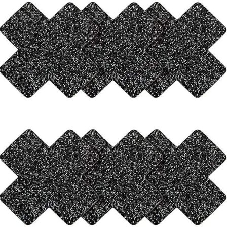 6 par brystvortebeskyttere (sorte) 8CM*8CM krydsede brystvortebeskyttere engangs brystvortebeskyttere