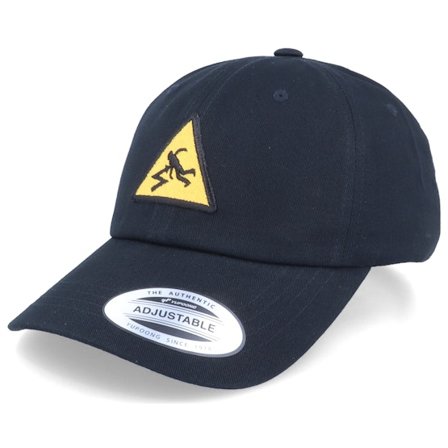 Iconic - Danger High Voltage Patch Black Dad Cap Unconstructed Black Cap - @ Hatstore