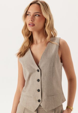 ONLY Onllinda S/L MEL FITTED VEST T Fungi Detail:Melange Klær