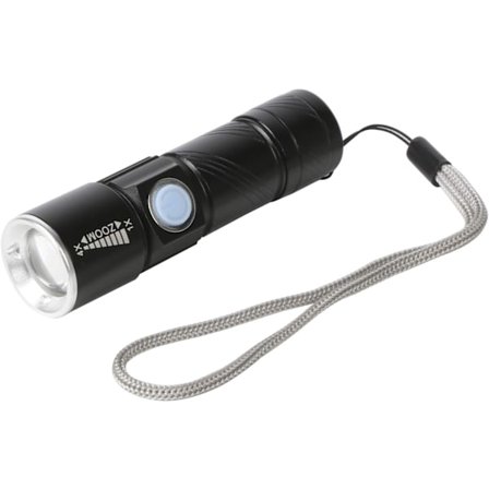 Ultraljusstark USB-laddningsbar LED-ficklampa med strålfokus och zoom