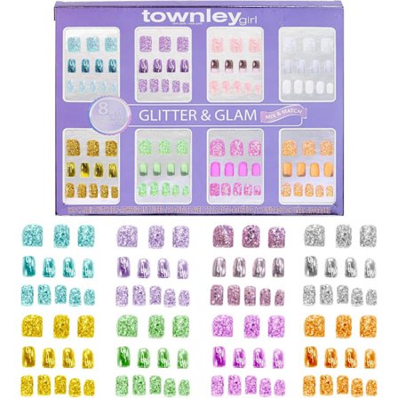 Girl 96 st Press-On Nails inklusive 3D och Glow-In-Dark konstgjorda konstgjorda lösnaglar Set