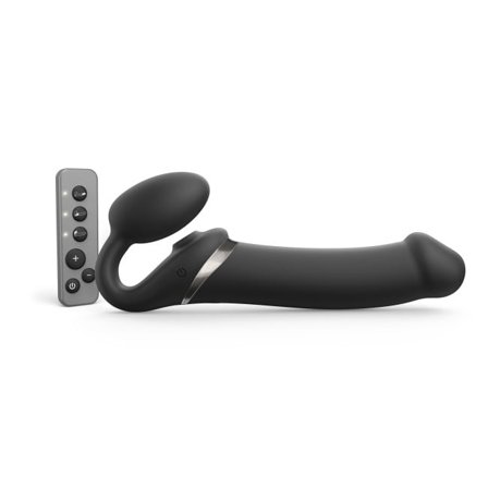 MULTI ORGASM BENDABLE STRAP-ON - XL - BLACK - strap-on-me
