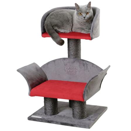 Kerbl Katt Klösträd Lounge Deluxe Grå Och Röd 81548 Grå