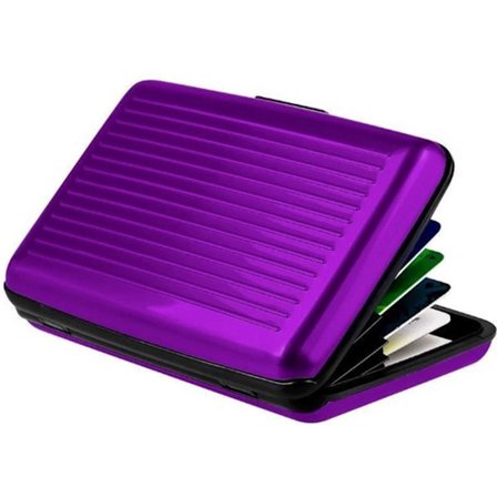 Go Go Gadget - Kreditkortshållare i aluminium - Anti-Skimming - Sedelklämma - Lätt korthållare - Lila