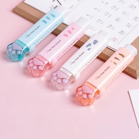 Random Color e Cat Paw Erasers Kawaii Stationery Rubber Erasers - Perfet 1PCS