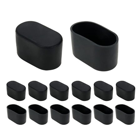 20 stk. sorte møbelfødder cover bord stol ben pad gulvbeskytter, oval, gummi og PVC