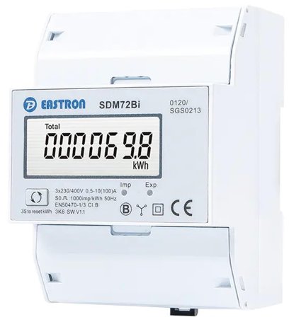 Eastron Måler SDM72Bi 3P/3+N Direkte IT/TT/TN MID 100A