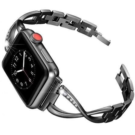 Apple Watch Series 6 40mm Premium Armband Rostfritt Stål med Strass