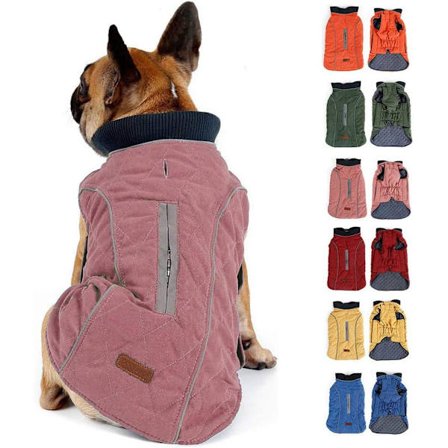 1 stk. Vinterhundejakke Varm Vest med Refleksstriber og Hul til Sele Kobbel Tøj Pink