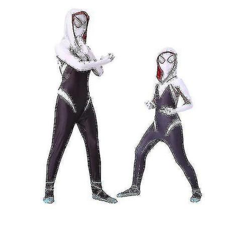 Spider Gwen Stacy Kostym Kvinnor Flickor Jumpsuit Hoodie-a
