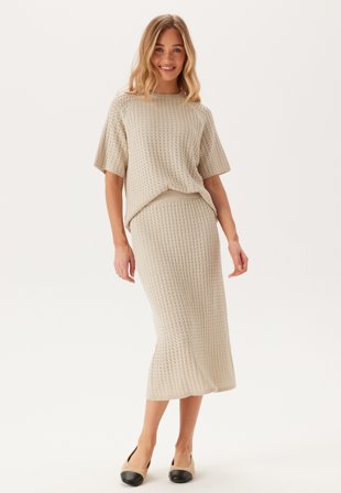 Object Collectors Item - Objester Mw Re Midi Pattern Sk - Sandshell - Kläder - - Bubbleroom