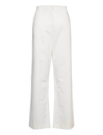 Calle - Soft Canvas Twill Bottoms Trousers Wide Leg White Day Birger Et Mikkelsen