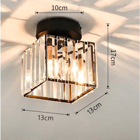 Nordisk soveromstaklampa svart krystall firkantet stripe tak-FF-