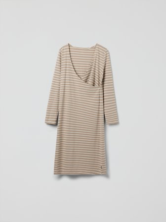 Stillnachthemd Gestreiftes Erwachsene - S - kinderbekleidung - beige - Polarn O. Pyret