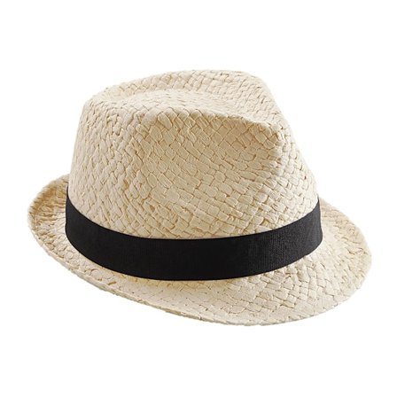 Beechfield Unisex Halm Festival Trilby Hatt SM Naturlig