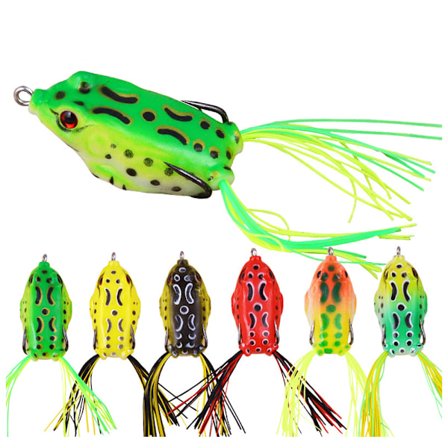 (6 kpl, 5,5 cm)Ray Frog Topwater Crank Frog Lure, Pehmeä 3D-silmä Fishin