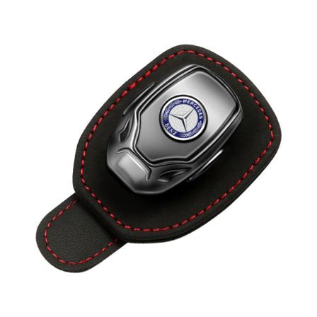 Solbrillerholder i skinn, egnet for Benz-biler, A C E S GLK CLA GLA GLC GLE CLS SLK AMG, solbrillerholder for solskjerm i bil Black