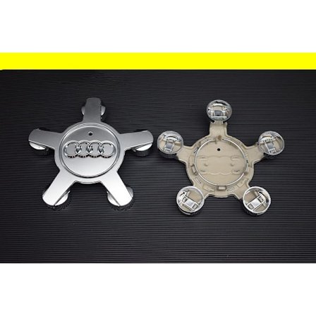 Egnet til Audi 134mm femkløers fod dæk dæksel hjulnav logo A6 A4L-Audi 5-kløers konveks sølv (fire pakke)