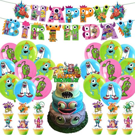 My Singing Monsters Fødselsdagsfest Dekoration Balloner Banner Sæt