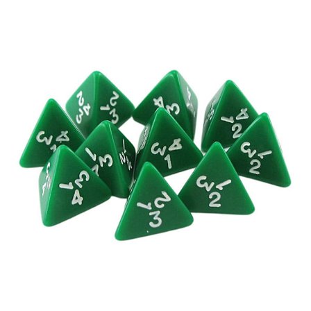 Set med 10 Akryl D4 Tärningar Festtillbehör Kalasartiklar Familjespel för Dnd (FMY)