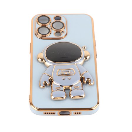 Astronaut Fodral med Dold Ställning Kompatibelt med iPhone Elektroplätering Skyddande Skal med Linsskydd