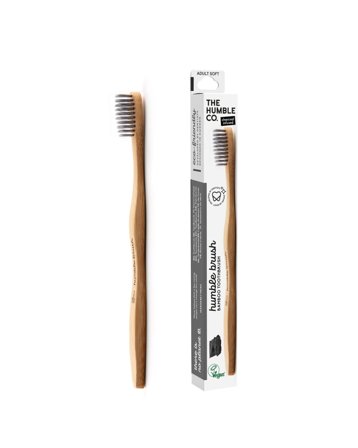 The Humble Co. - Bambus Zahnbürsten - Humble Brush Adult Charcoal Infused Soft Schwarz