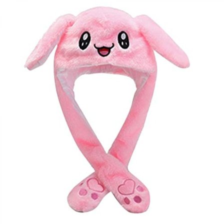 Moving Ear Rabbit Hat, Plys Bunny Ears Pandebånd Halloween Animal Easter Cosplay Rabbit--Pink