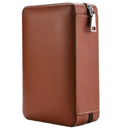 Cigar Humidor - Bærbar sigarhumidor i sedertre og skinn