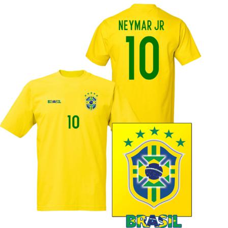 Brasil Stil Fotbollströja Med Neymar Jr 10 Tryck 152cl 12-13år