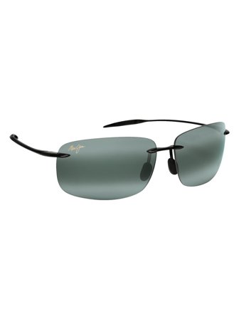 Maui Jim Breakwall Unisex Sunglasses with a frame made of plastic in black and plastic lenses in grey